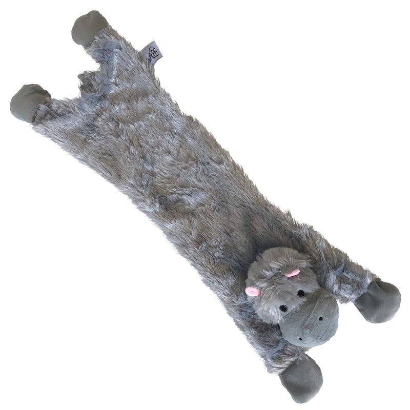 Midlee Hippo Stuffingless Dog Toy - 21" - Image 1